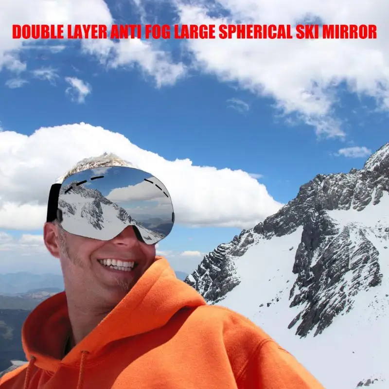 Лыжные очки, двухслойные, UV400, противотуманные очки, для катания на лыжах, для мужчин и женщин, для сноуборда, для улицы, для катания на лыжах, альпинизма, противотуманные, лыжная маска