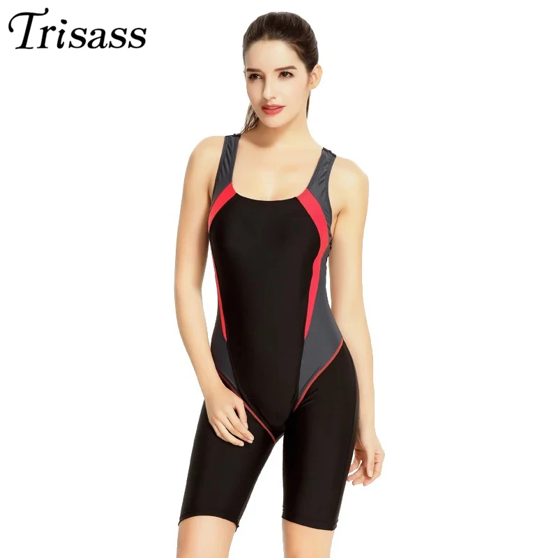 Trisass 2021 Women's Professional Swimsuit Fifth Pants Knee Length Swimwear Racing Bathing Suit | Спорт и развлечения