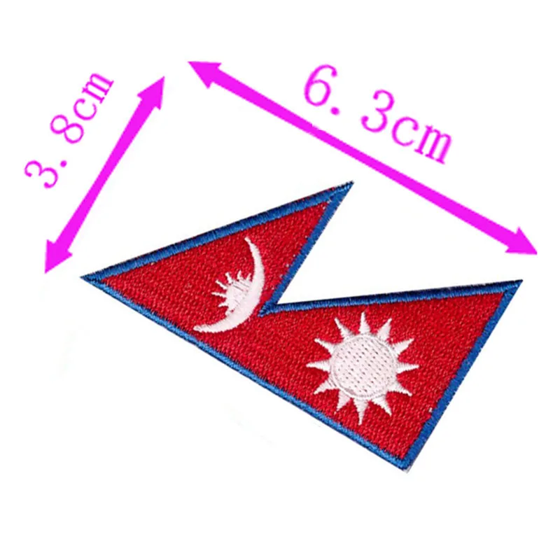Toppa con bandiera del Nepal, stemma ricamato dell'Himalaya