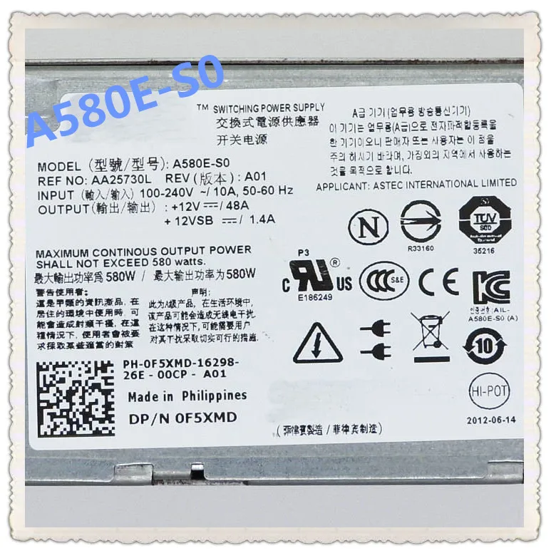 T410 F5XMD H371J G686J 580 Вт A580E-S0 D580E-S0 обеспечить новый в оригинальной коробке. Обещано отправить в течение 24 часов