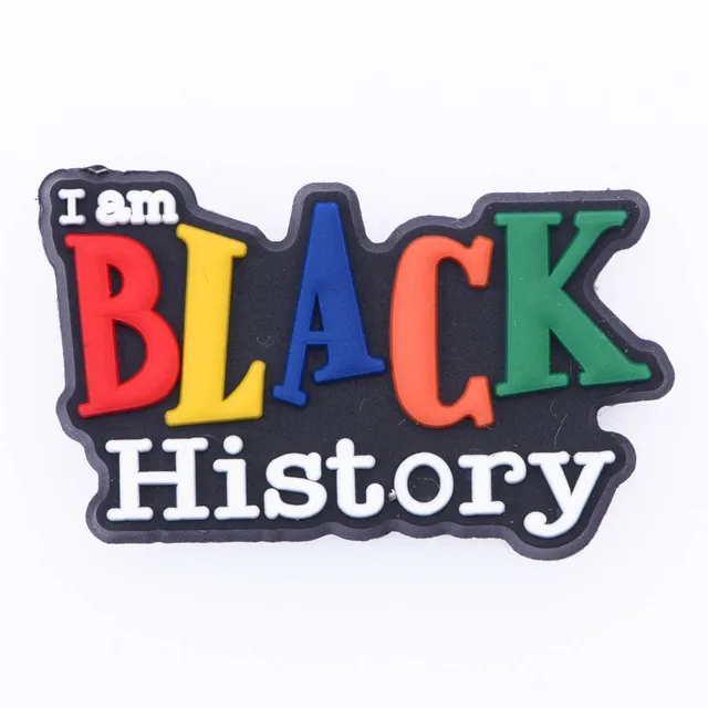 1 Pcs Black Girl Magic Croc Shoe Charms Accessories Decorations Clog Sandals PVC Black Lives Matter Charm Button BLM Girl Gift p3039