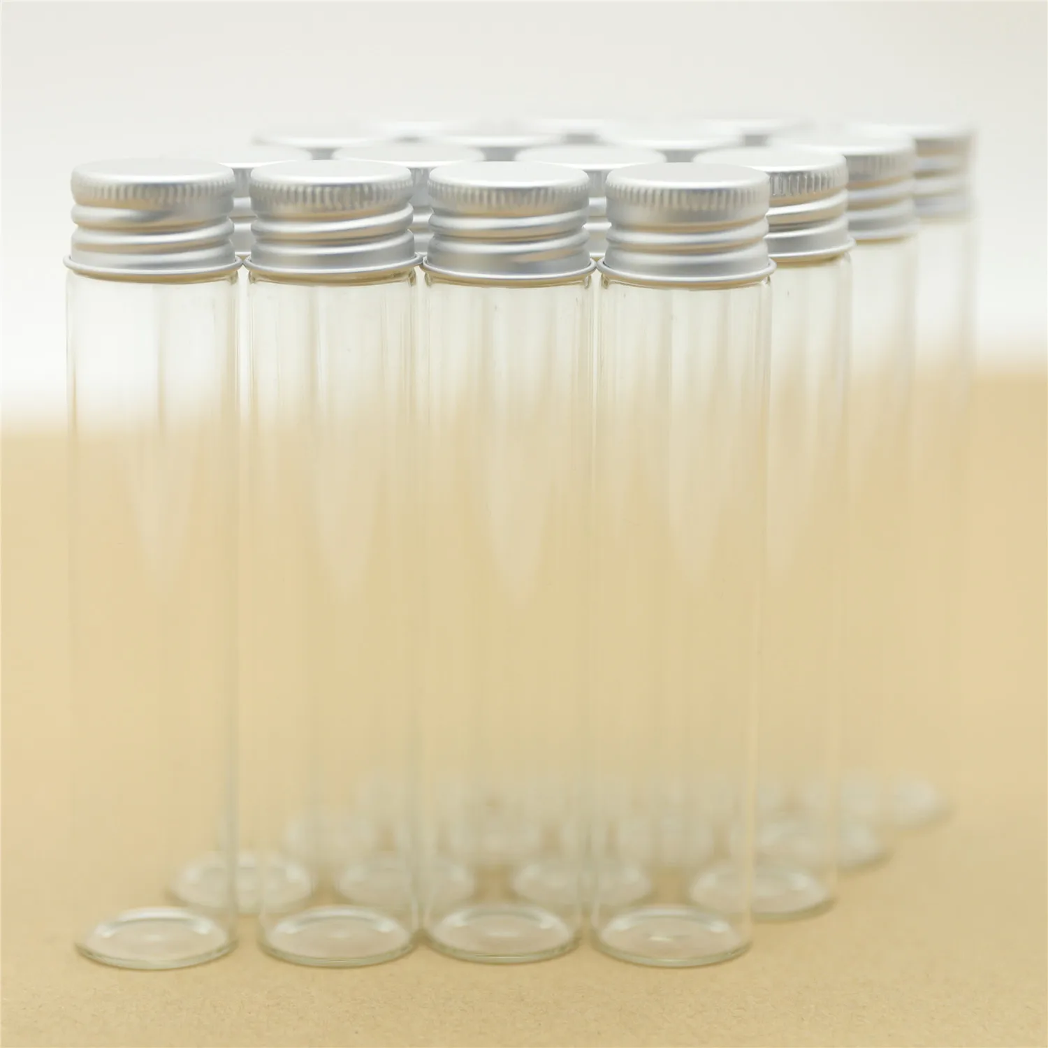24pcs/lot DIY Tiny Glass Vials Bottle 22*100mm 25ml Silver Screw Cap Mini Test Tube Jar Spices Small Jars Container Decorative |