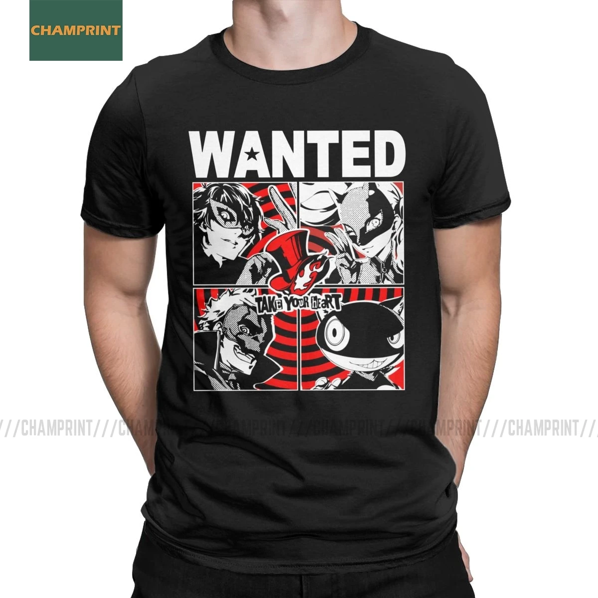 Мужская футболка The Most Wanted Phantom groves Of Hearts Persona 5 хлопковая с коротким рукавом 6XL |