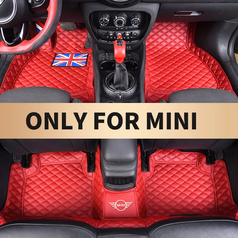 Car Floor Foot Mats For BMW MINI Cooper Clubman F54 F55 F56 F57 F60 R56 R60 Waterproof Artificial Lether Pad Carpet Accessories