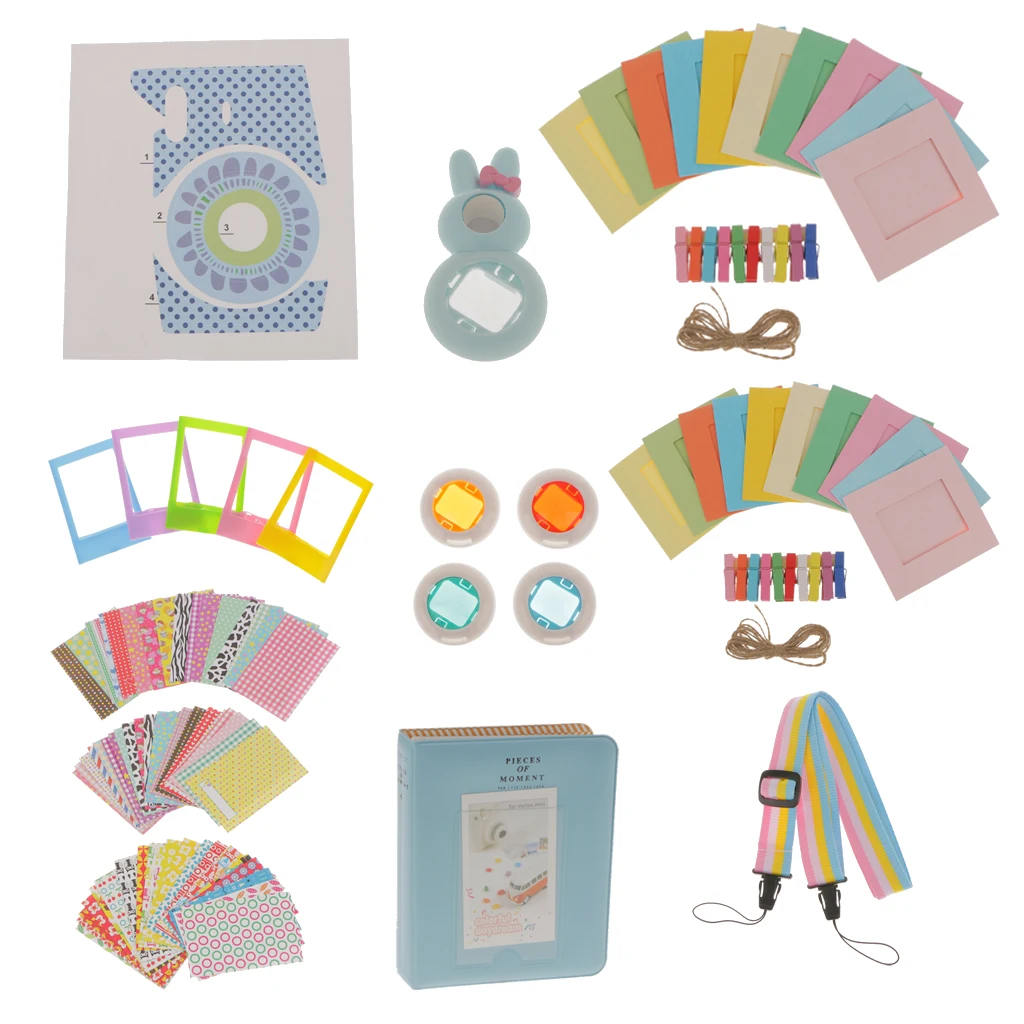 Film Photography Accessories Bundles Set for Fujifilm Instax Mini 8 9 Instant Camera Blue