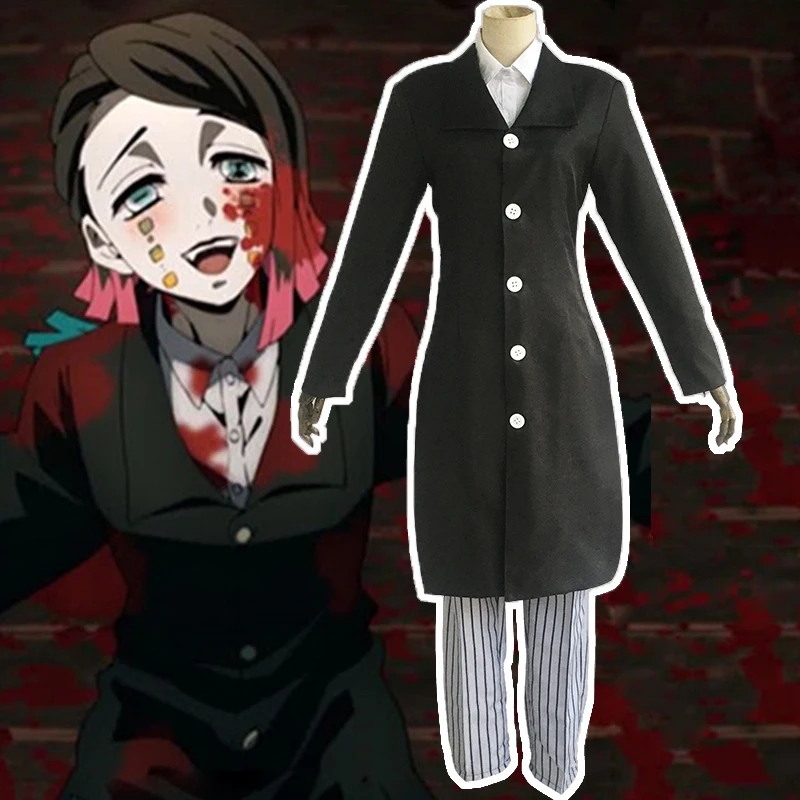 Аниме Comic Demon Slayer Kimetsu no Yaiba костюмы для косплея Enmu Униформа длинное черное пальто
