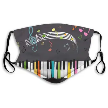 

Mouth Masks Color Key Piano Music Keyboard Reusable Anti Dust Face Mask Filters for Women Men Adult