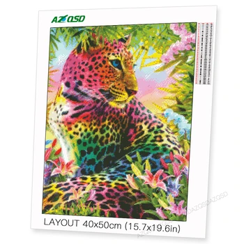 

AZQSD 5d Diamond Painting Leopard Cross Stitch Diamond Embroidery Sale Animal Rhinestones Gift Diy Handmade Crafts Home Decor