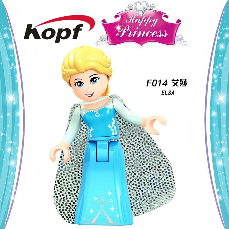 Одна строительных блоков Замороженные малефисент Принцесса Анна Мулан Аврора Эльза принц Эрика фигурки для детей игрушки F002-F025 - Цвет: F014  Without Box