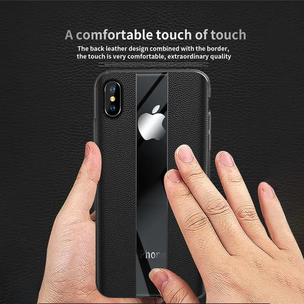 Ультра тонкий роскошный чехол для телефона s для iPhone X, кожаный чехол, мягкий чехол из ТПУ для iPhone XR XS Max, деловой чехол