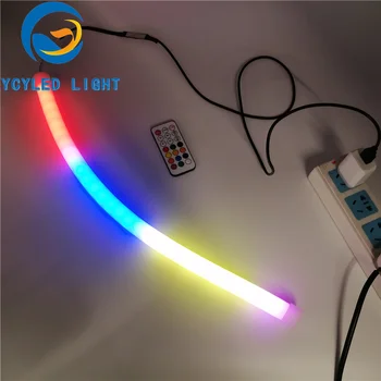 

0.5m 1m 2m 3m 4m 5m 5v usb ws2812b 60leds pixel neon led strip ws2812 flex neopixel digital rgb tube IP67 with RF remote control