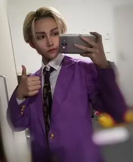 purple Аниме JOJO для невероятное приключение 4 Кира Yoshikage Косплэй костюм для Хэллоуин, 4 цвета - Цвет: purple