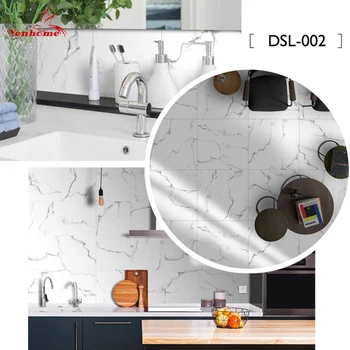 

Modern Waterproof Bathroom Marble Tiles Wall Stickers Vinyl Self adhesive Floor Renovation Wear-resistant Floor Patch Home Decor