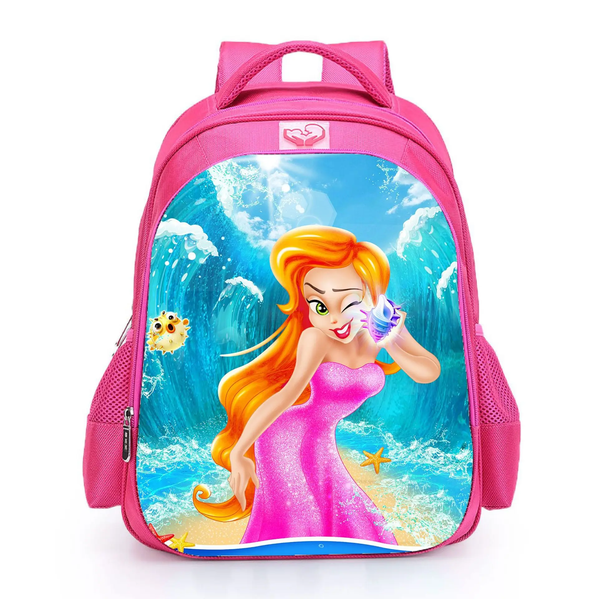 Disney New Princess Mermaid Children's Schoolbags Kindergarten Primary School 1-3 Years Large Capacity Cartoon Backpack Wo