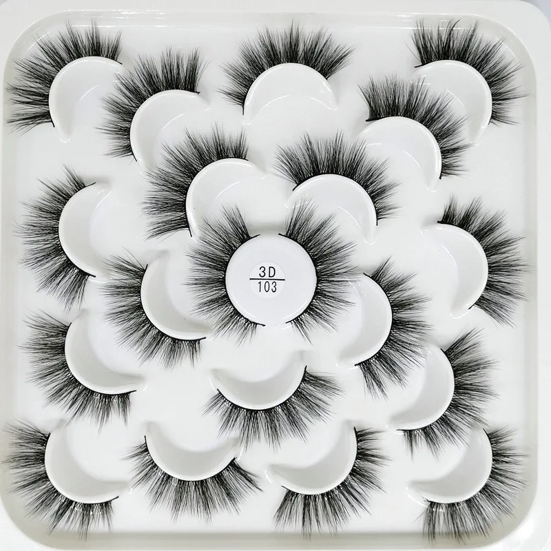 Mink eyelashes 3d mink hair eyelashes10 pairs long makeup 3d faux nature fake lashes extension false eyelashes Wholesale(10P - Цвет: 3D-103