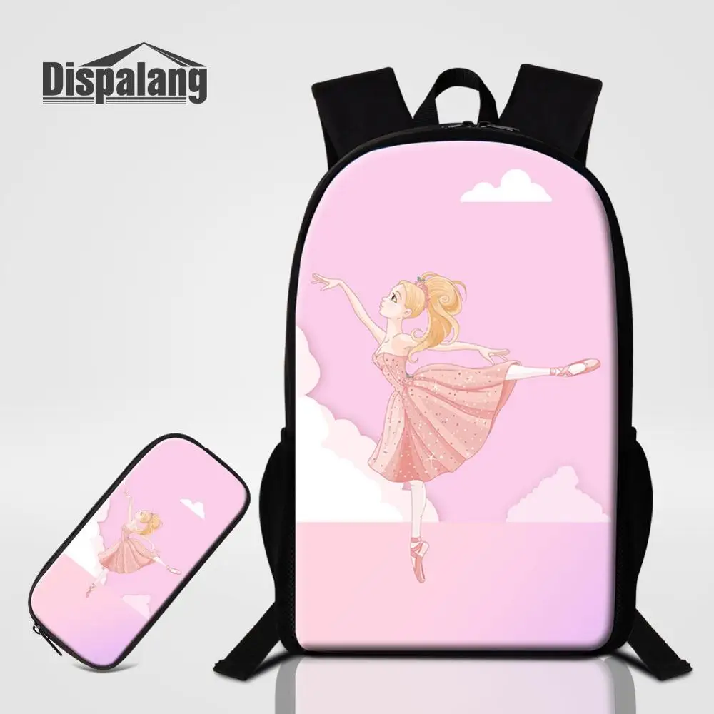 

2 PCS Bags Set Ballet Designer Schoolbag Girl Lovely Pencil Case Backpack For School Student Bookbag Women Cute Shoulder Bagpack
