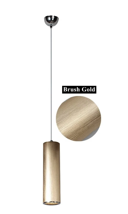 Brush Gold Pendant LukLoy Золотая трубка подвесной светильник Золотая Проходная втулка лампа GU10 кухня Остров подвесной светильник обеденный счетчик крепление для подвески освещения - Цвет корпуса: Brush Gold Pendant