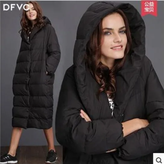 color same picture Зимняя женская куртка-пуховик из белого утиного пуха в европейском и американском стиле, Длинные Стильные куртки больших размеров с капюшоном, модные теплые белые пальто - Color: color same picture
