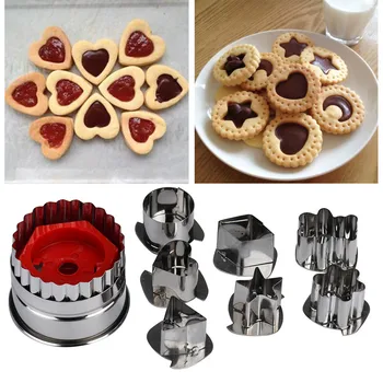 

7Pcs / Lot Cookie Cutter Scenery Tools Cookie Fondant Cutte 3D Cookie Cutter Stainless Steel Set of Gingerbread Cake Mold
