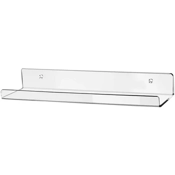 

15 inch Clear Acrylic Floating Wall Ledge Shelf, Wall Mounted Nursery Kids Bookshelf, Thick Bathroom Storage Shelves