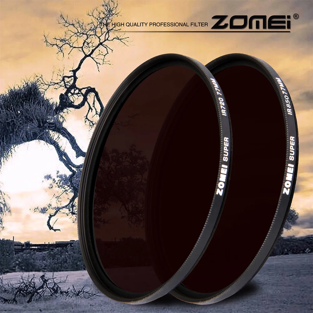 Zomei инфракрасный ИК фильтр 680nm 720nm 760nm 850nm 950nm ИК-фильтр с ультратонкой оправой 37 мм УФ-фильтр 49 мм 52 мм 58 мм 67 мм 72 мм до 82 мм для цифровых однообъективных зеркальных камер и однообъективных зеркальных фотоаппаратов