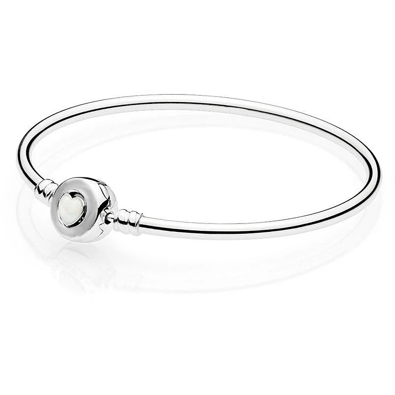 

Mother's Gift 100% 925 Sterling Silver Signature DIY Bangle Bracelet with Original Logo Fit European Charms Bead Bracelet