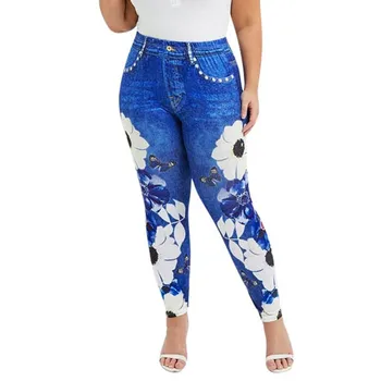 

Women Long Pants New Plus Size High Waist Floral Butterfly Print Casual Trousers Four Season Fashion Casual Comfort Pantalones