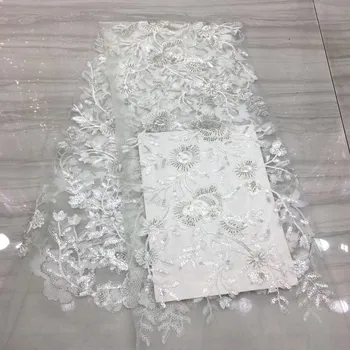 

African lace fabric 2020 high-quality sequin lace embroidery French mesh lace fabric and Nigerian party dress XX3873