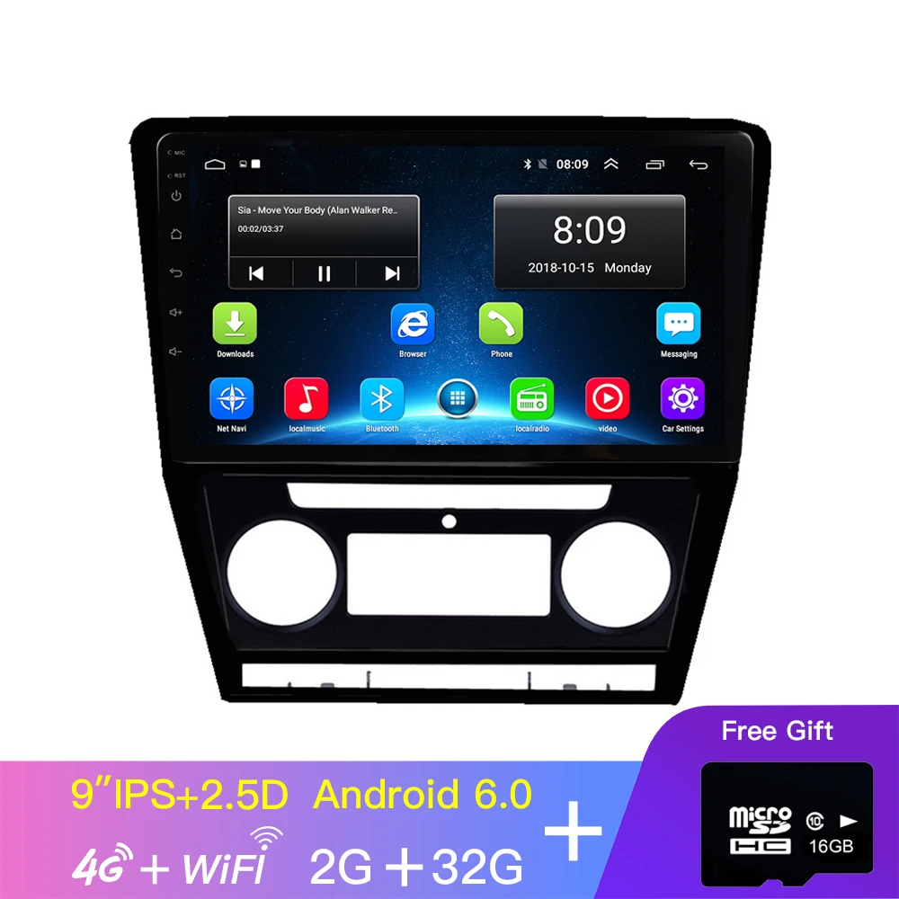 EKIY 10," ips Android автомобильный Радио мультимедийный плеер для SKODA Octavia 2 2011-2013 A5 автомобильный Dvd Навигатор Радио Видео Аудио плеер - Цвет: C10-2-32-4G