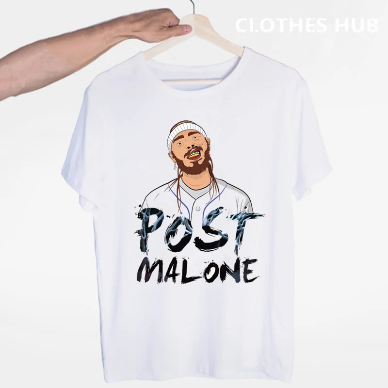 Футболка Post Malone в стиле хип хоп с круглым вырезом и короткими рукавами летняя
