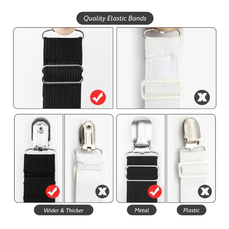 4pcs set Adjustable Bed Fitted Sheet Straps Bed Sheet Clip Bed Sheet Belt Elastic Non-slip Clip Blanket Gripper Home Textiles Gadgets (6)