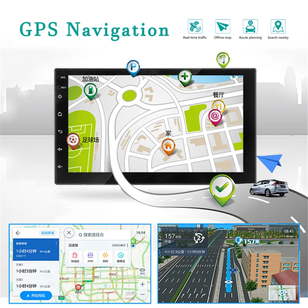 2Din Android 9 1 автомобильный радио мультимедиа Vedio плеер GPS навигация для VW Golf 7 Peugeot 307