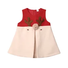 Одежда для малышей; детское рождественское шерстяное Рождественский северный олень жилет праздничная одежда без рукавов, майка-топ, милая повседневная одежда 1-5Year