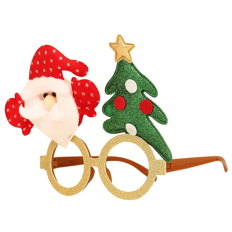 Милый Рождественский костюм очки забавные складные с Санта-Клаусом и оленем солнцезащитные очки бумажные соломинки для напитков праздничные принадлежности украшения
