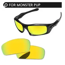 Papaviva 24K золотое зеркало поляризованные Сменные линзы для Monster Pup Солнцезащитные очки Рамка UVA и UVB Защита