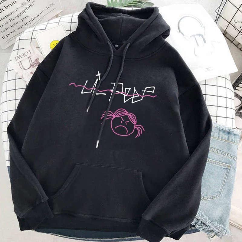 Винтажная зимняя модная повседневная Веселая Женская толстовка Lil Peep в стиле