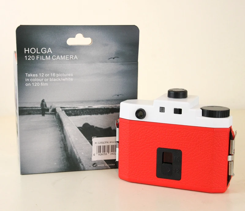 Holga 120 GCFN Белый/Красный средний формат пленки Камера Стекло объектив ЛОМО