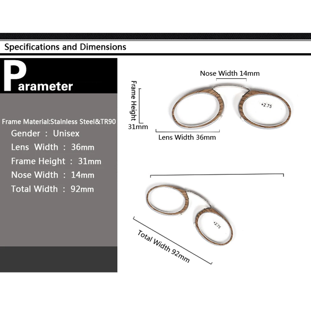 Набор деревянных Стиль пенсне очки для чтения с чехлом для очков, для мужчин и женщин Легкий 1,0 1,25 1,5 1,75 2,0 2,25 2,5 2,75 3,0