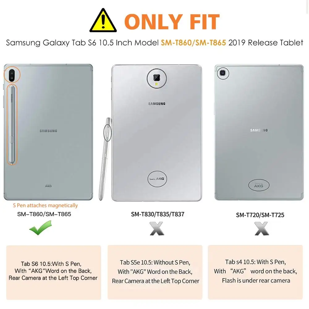 Case for Samsung Galaxy Tab T865 10.5 Inch 2019,Auto Wake/Sleep Function Cover,Shock-Absorption Case,Lightweight Tri-Fold Stand