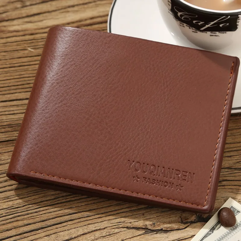 

New Style Men Short Wallet Korean-style Business Card Bit More Wallet Zip Coin Purse Cross Youth Students