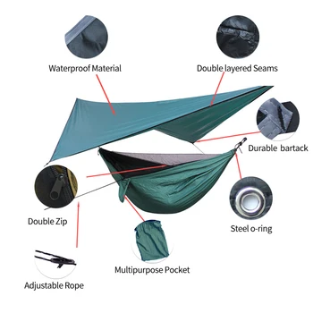 

Hot Camping Hammock With Rain Fly UV Resistant Waterproof Lightweight Sun Shade Sail Canopy for Outdoor Garden Backyard Beach