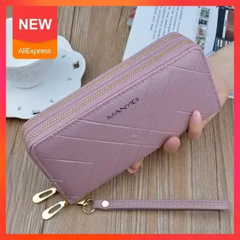 

2020 New Double Zipper Hand Bag Wallet Ladies Long Casual Fashion Large Capacity Wallets Mobile Phone Pouch Handbag Women Purse