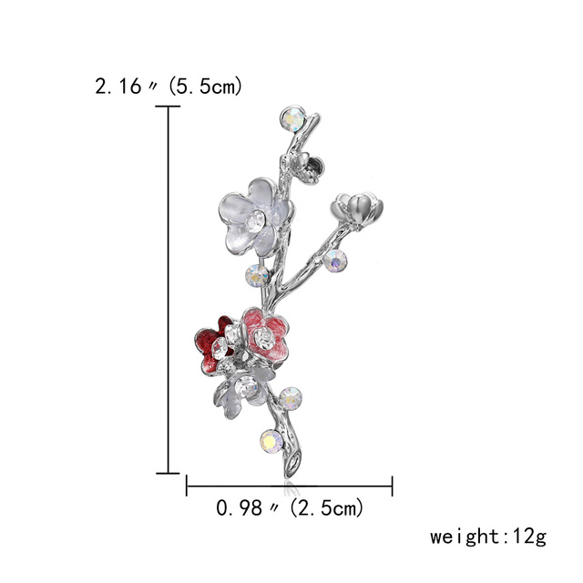 Pearl Flower Brooches Women Elegant Fashion Crystal Leaf Branch Plant Lapel Pin Rhinestone Brooch Wedding Party Jewelry