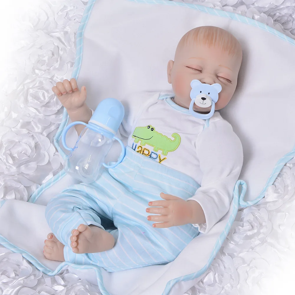 

Keiumi 22-Inch Eye-closed Reborn Baby Doll Reborn Baby Soft Silicone Model Infant Hot Selling