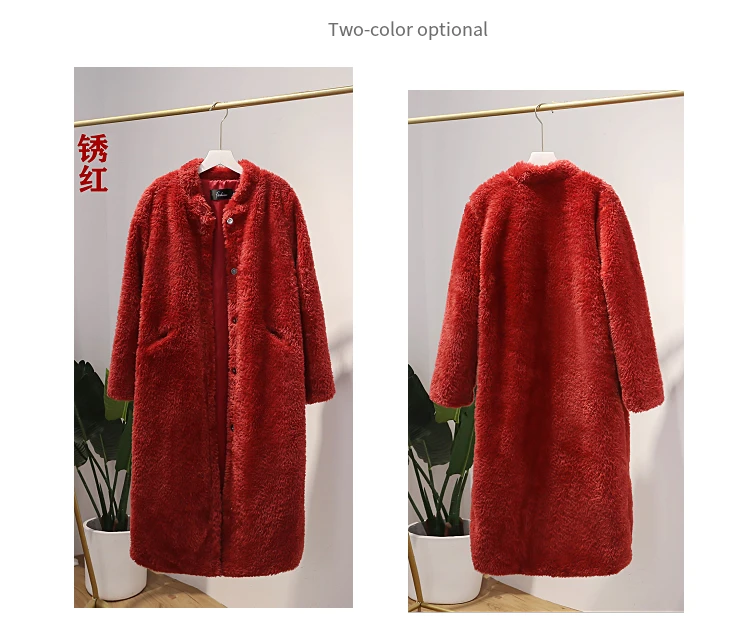 Winter Women Thick Warm Long Faux Fur Coat Female Brand High Quality Fluffy Fur Jacket Plus Size Loose Parkas teddy coat LY711