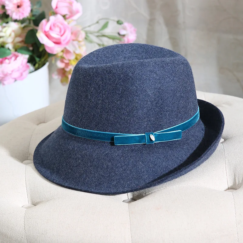 Ретро Британский Джаз кепка шерсть Fedora зимняя женская шапка красный чародей шляпы вечерние жокейская Клубная шляпа Повседневная одежда