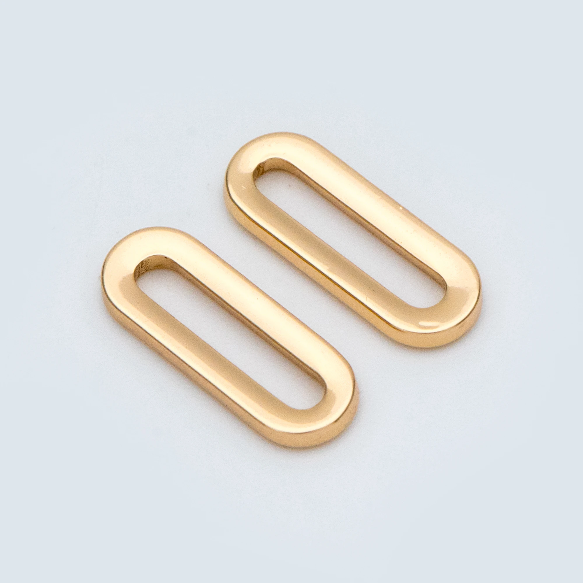 10 шт. Золотое овальное соединение для подвески-шарма 15 мм, длинный овальный обруч из нержавеющей стали, геометрический обод кольцо соединитель Подвески(GB-724