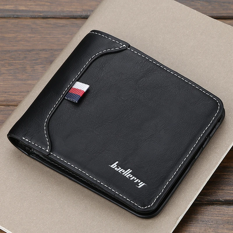 

Wallet Men PU Leather Fashion Bifold Card Holder Wallet Male Casual Soild Short Standard Purse High Quality Wallets