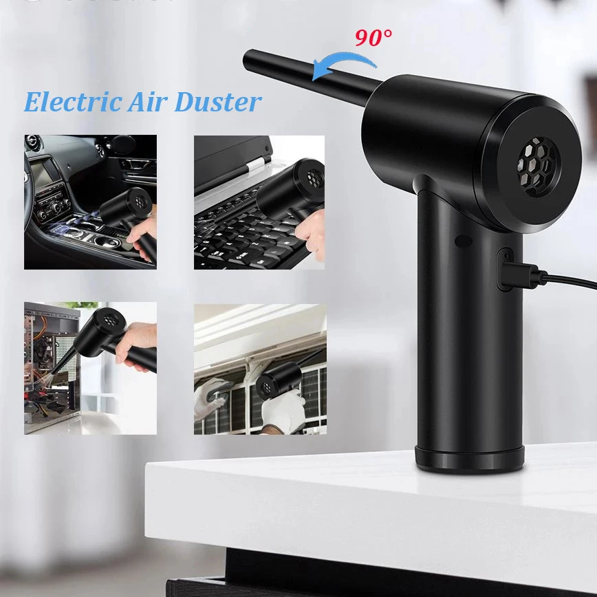 2 in 1 60W 7500mAh Cordless Compressed Air Duster Blower Electric Canned Air Spray Blower for Computer Keyboard Cleaning