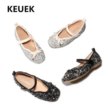 

New Girls Dance Shoes Performance Princess Rhinestone Crystal shoes Children Soft bottom Breathable Baby Kids Leather Shoes 02B
